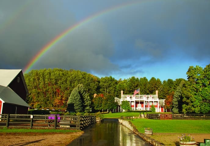Rainbow over The Inn at Black Star Farms