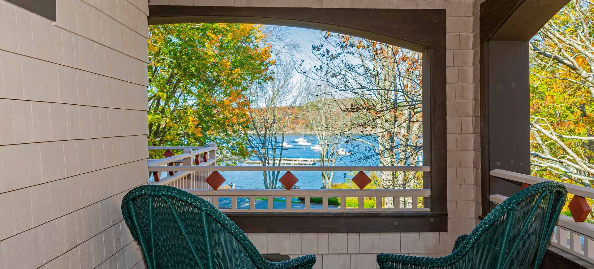 Scenic front porch overlooking the water at Ullikana Cottage