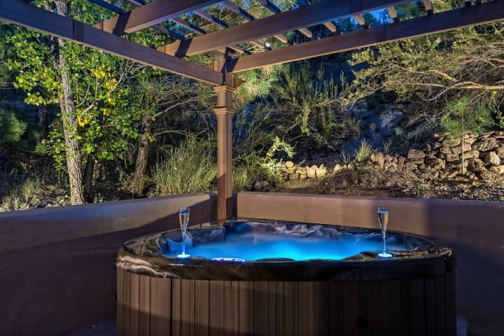 hot tub at night