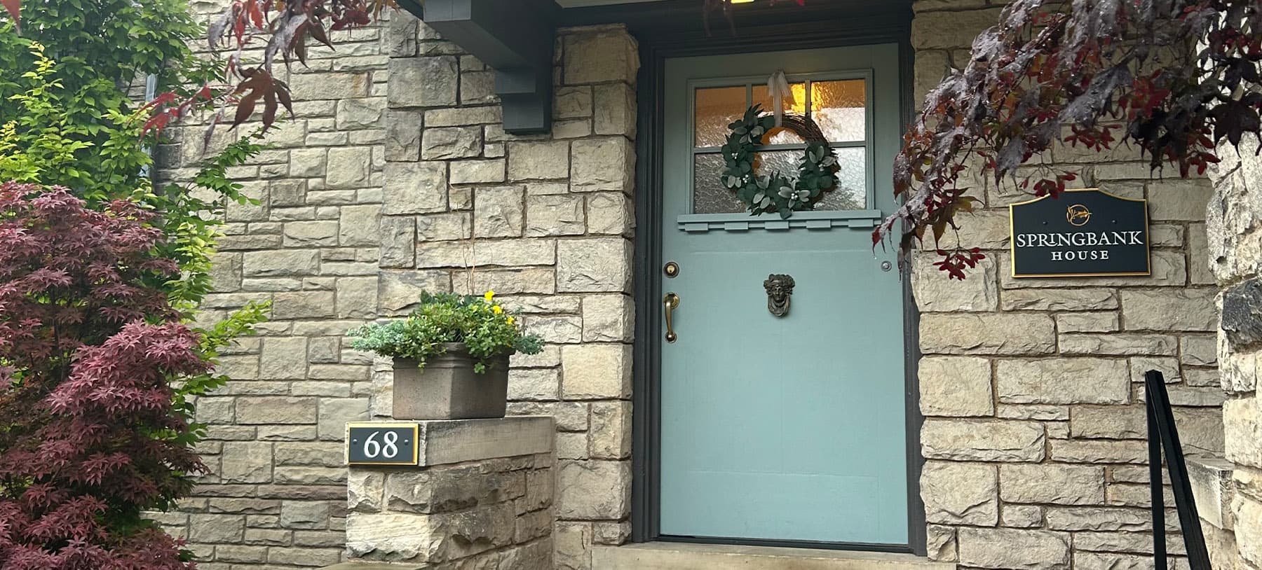 The door to a charming inn