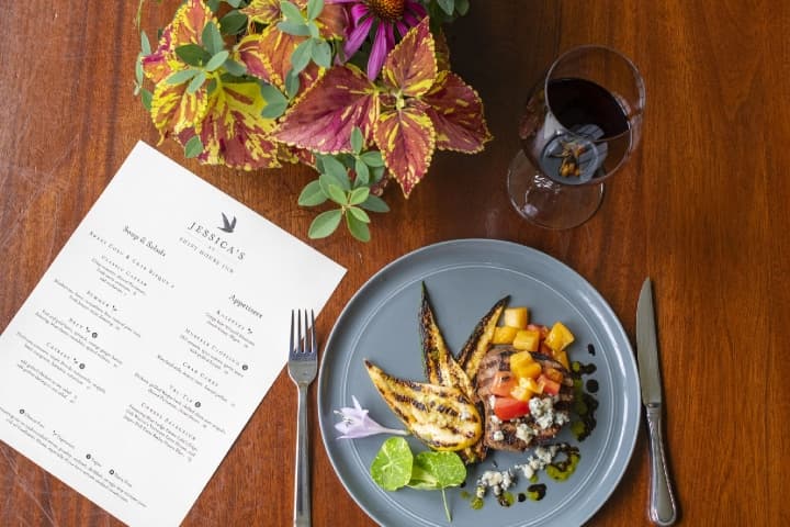 Plate and Menu at Jessica's- Swift House Inn