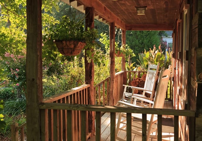 rocking chairs on porch