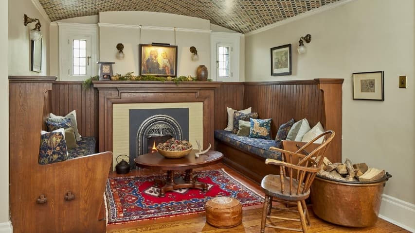 Inglenook with fireplace