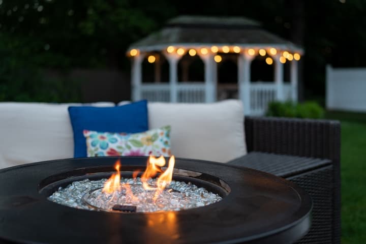 Firepit and gazebo