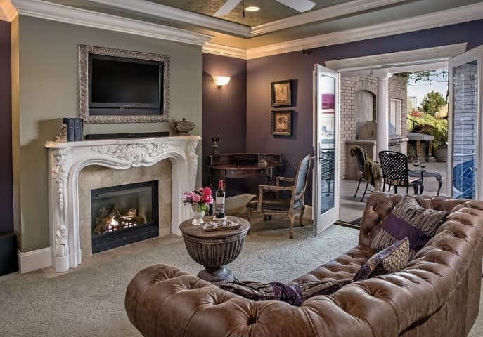 suite with fireplace