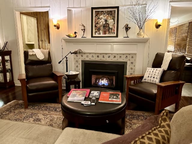 The Ampersand Inn Living Room and Fireplace