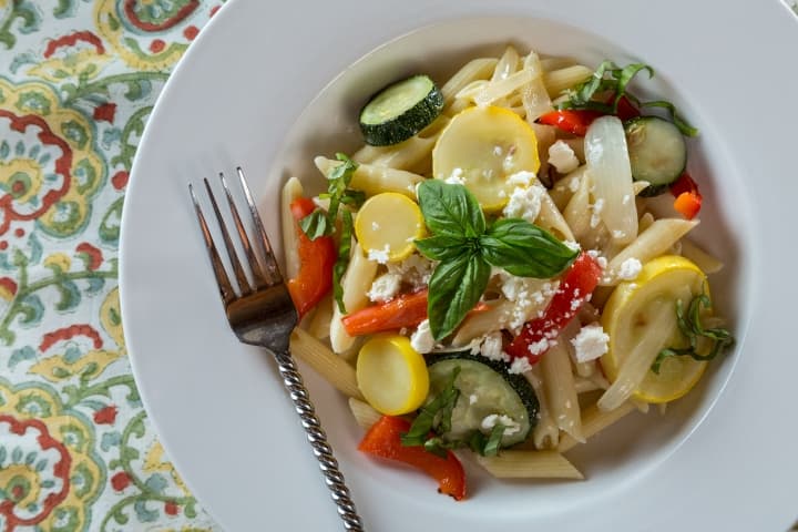 Penne Pasta with Roasted Vegetables
