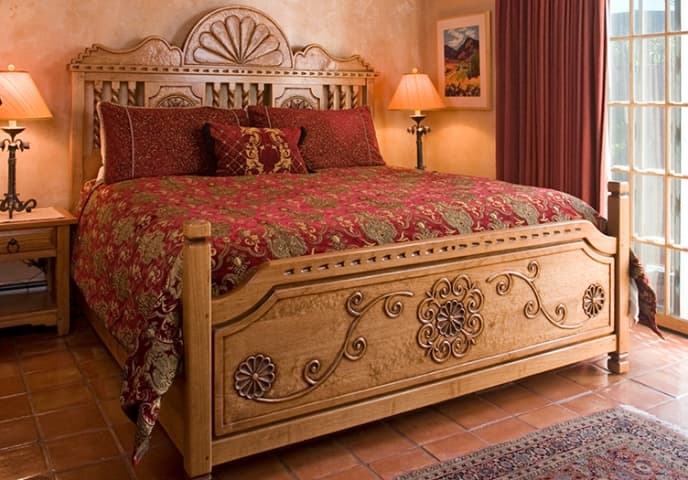 el farolito guestroom with red bed
