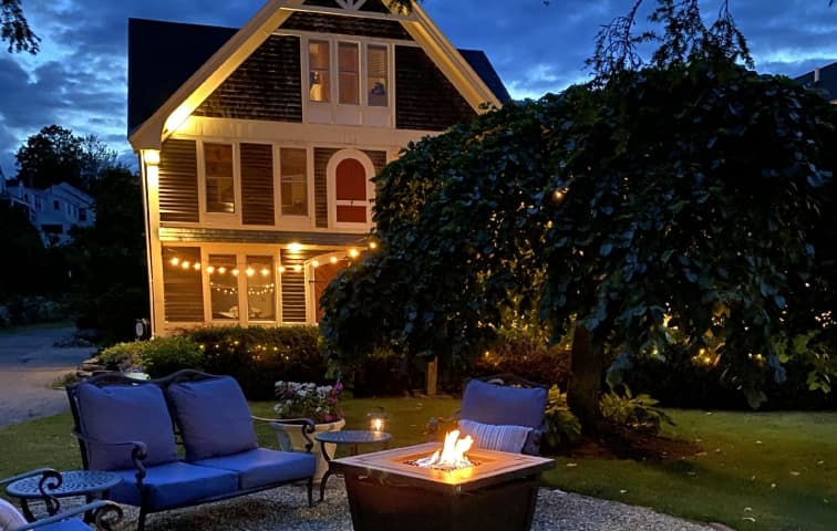 Evening fire pit