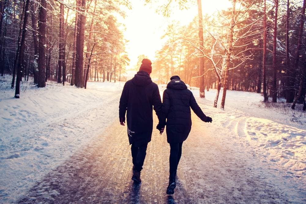 walking in White Mountains This winter