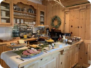 Breakfast spread on a counter