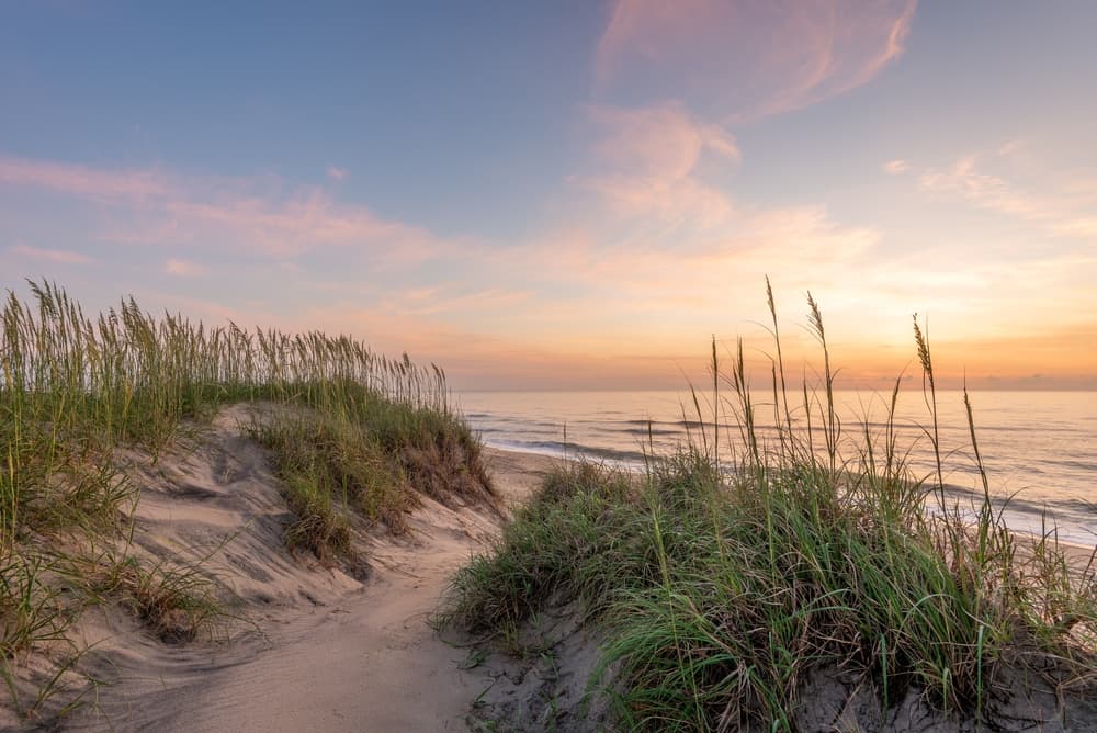 A beautiful beach near Roanoke Island, NC - one of the best things to do in Manteo